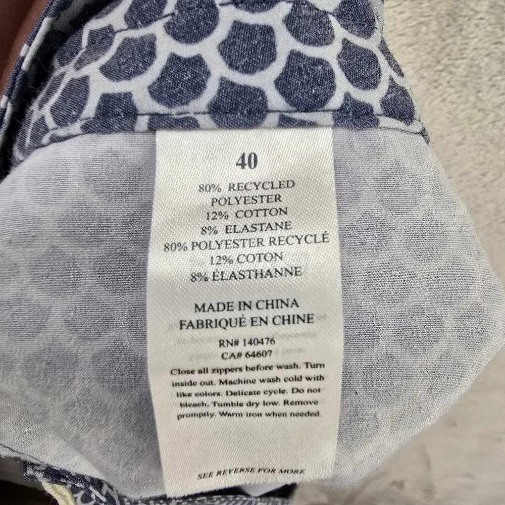 Faherty Classic Boardshort Fishscale Batik Men's Size 40 Blue Swim Trunks